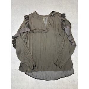 Simply Vera Wang Flowy Ruffle Sleeve Blouse Black women Medium